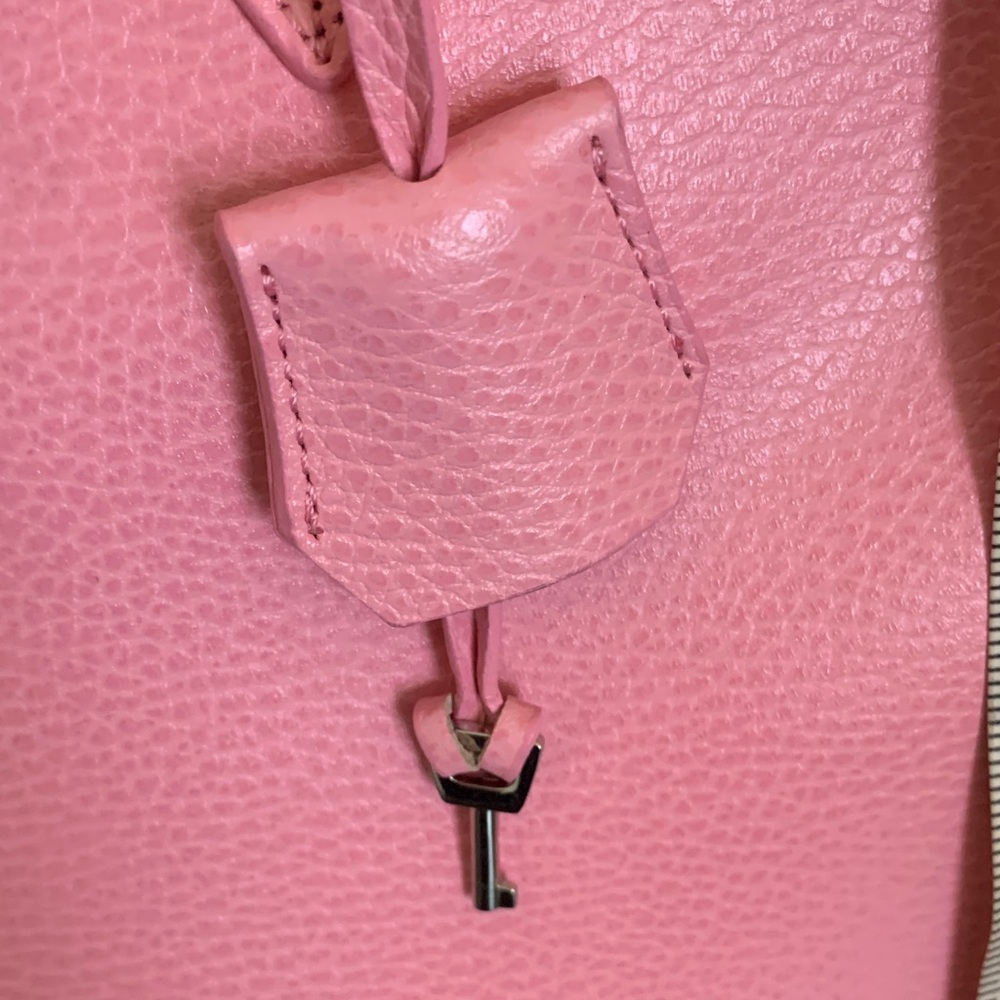 Vintage JASPER CONRAN Pink Leather Satchel with dust bag. - Picture 5 of 16